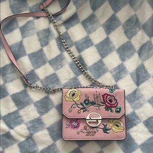Topshop Pink Floral Crossbody Bag